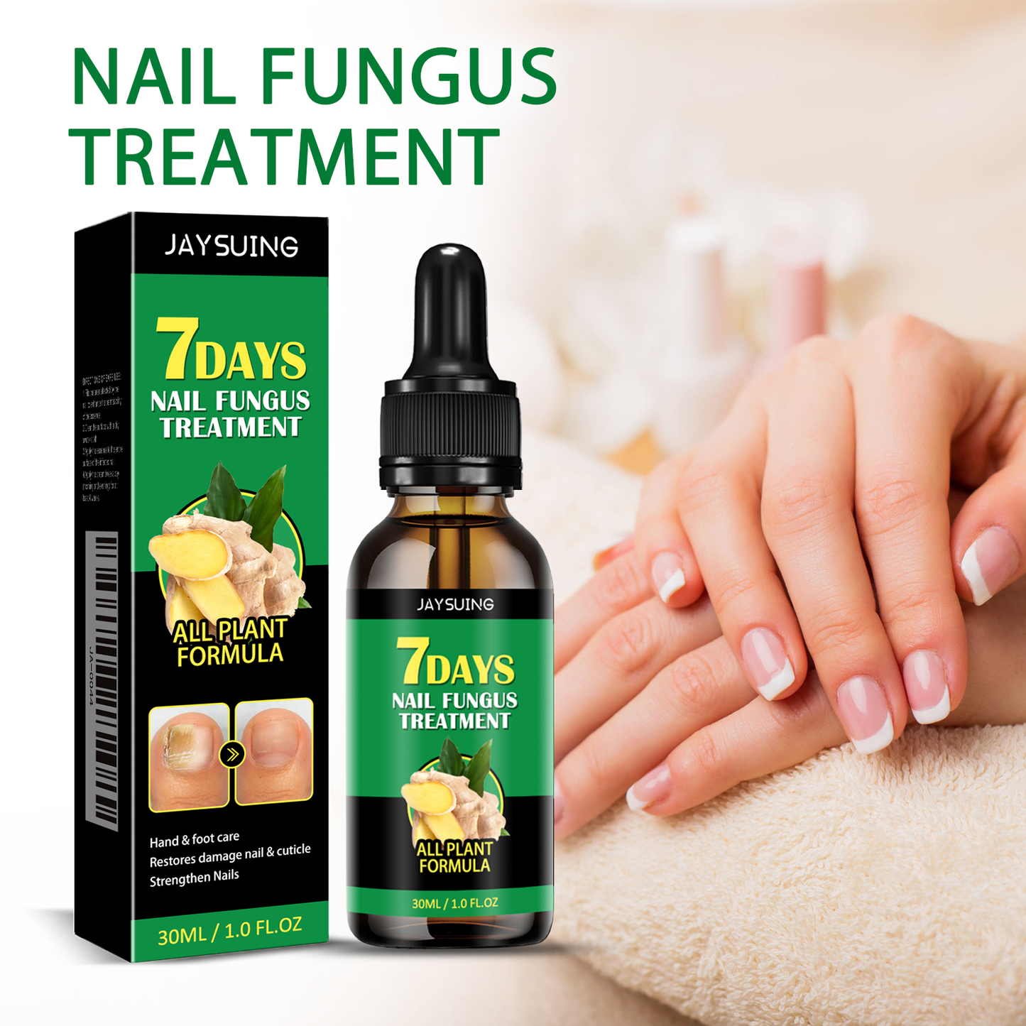 JAYSUING Ginger Nail Care Liquid - with Urea & Glycerin to Support Healthy Nail Growth