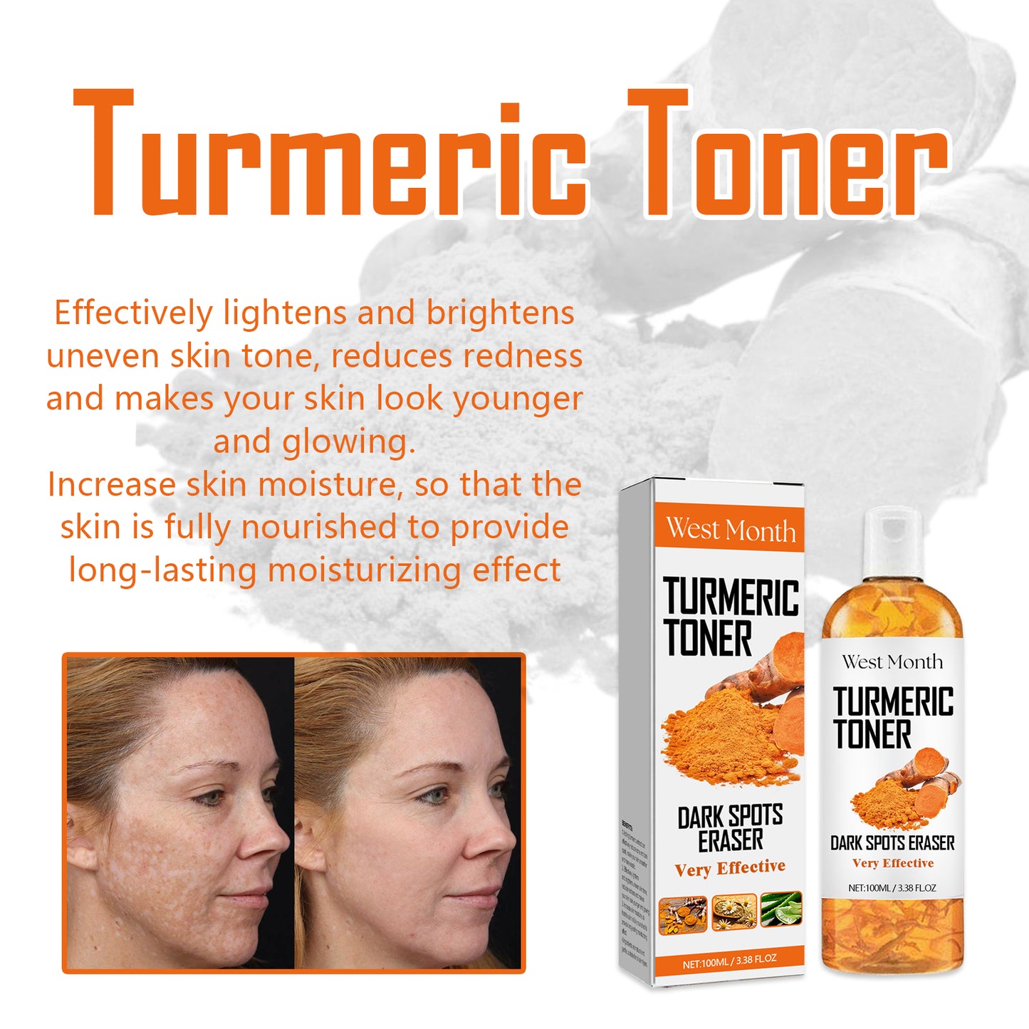 West Month Clarifying & Brightening Toner - with Turmeric & Chamomile, Refreshes & Hydrates Skin