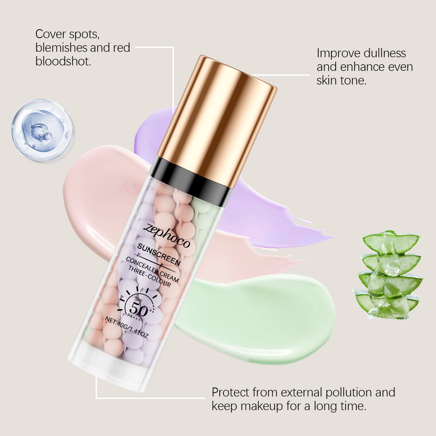 JAYSUING Moisture Cushion BB Cream - Hydrating Foundation with Flawless Coverage & UV Protection for All Skin Types