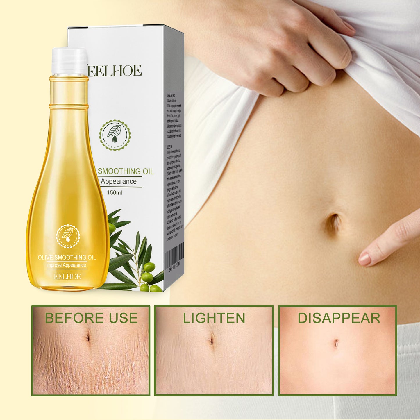 EELHOE Nourishing Olive Body Oil - Deep Moisture for Dry Skin, Improves Skin Texture, Non-Greasy, with Vitamin E