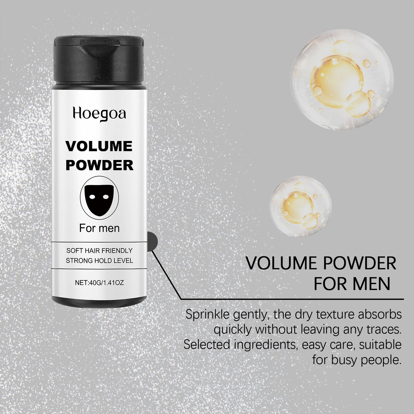 Hoegoa Volumizing & Oil Absorbing Hair Powder - Invisible Dry Shampoo, Adds Volume & Texture, Gentle Non-Aerosol Formula