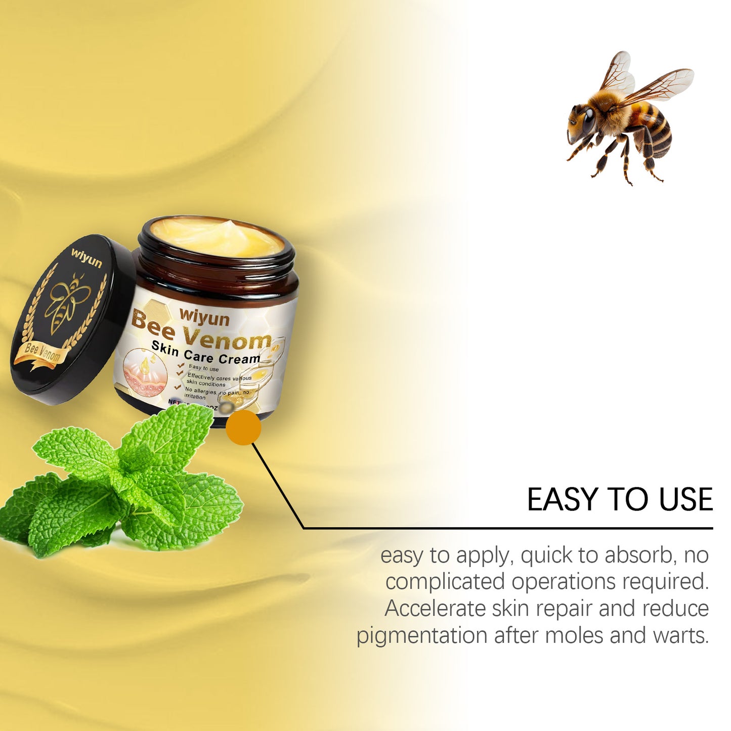 Wiyun Soothing Skin Cream - For Dry & Rough Patches, Propolis-Infused Moisturizer