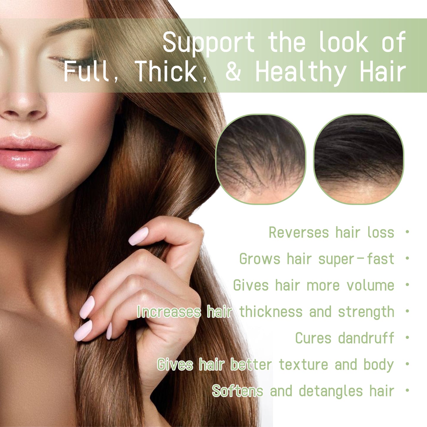 OUHOE Nourishing Herbal Hair Oil - For Scalp & Hair Hydration, Adds Shine & Softness, with Rosemary & He Shou Wu Extract