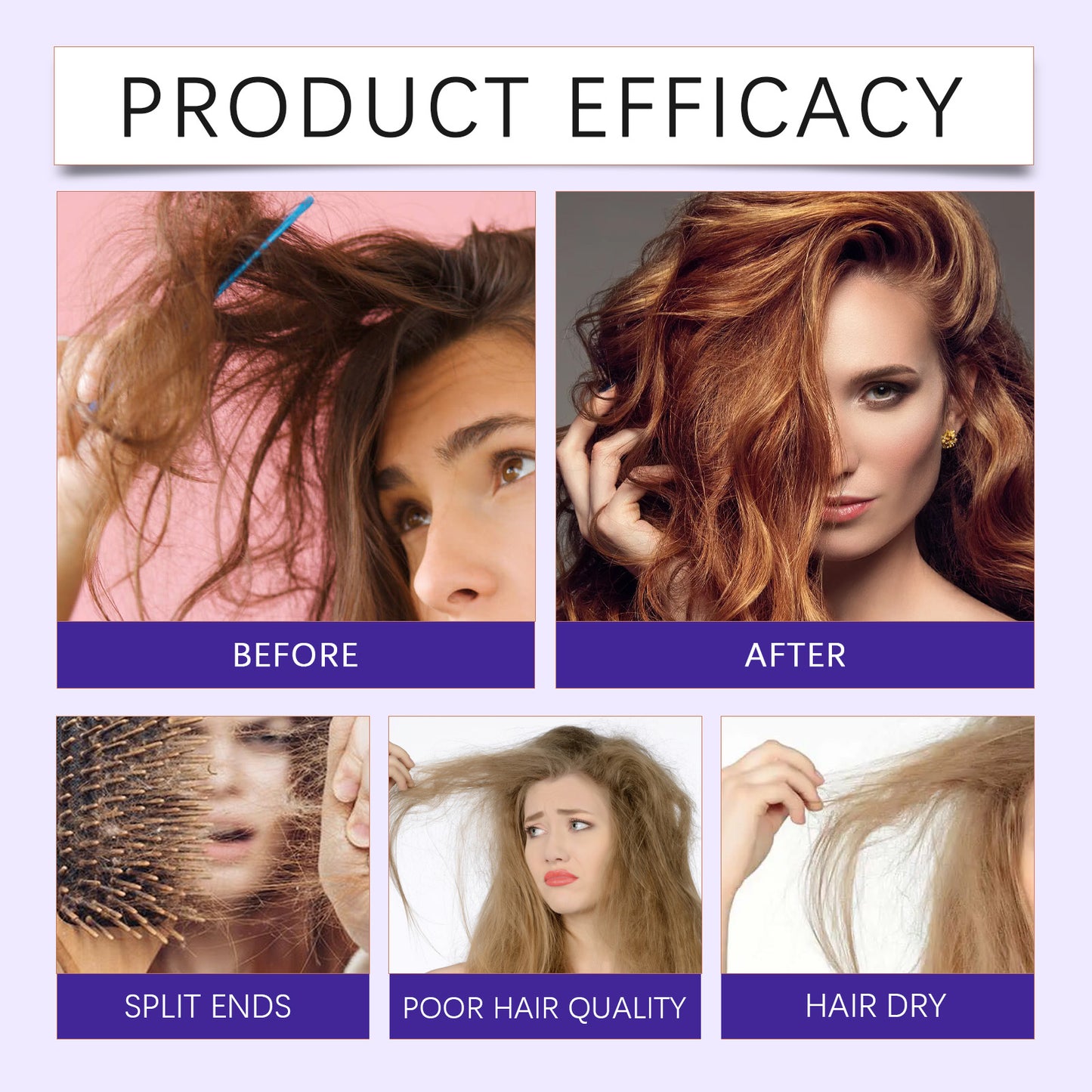 EELHOE Keratin Smoothing Styling Cream - Frizz Control, Heat Protectant, Adds Shine & Softness, for All Hair Types