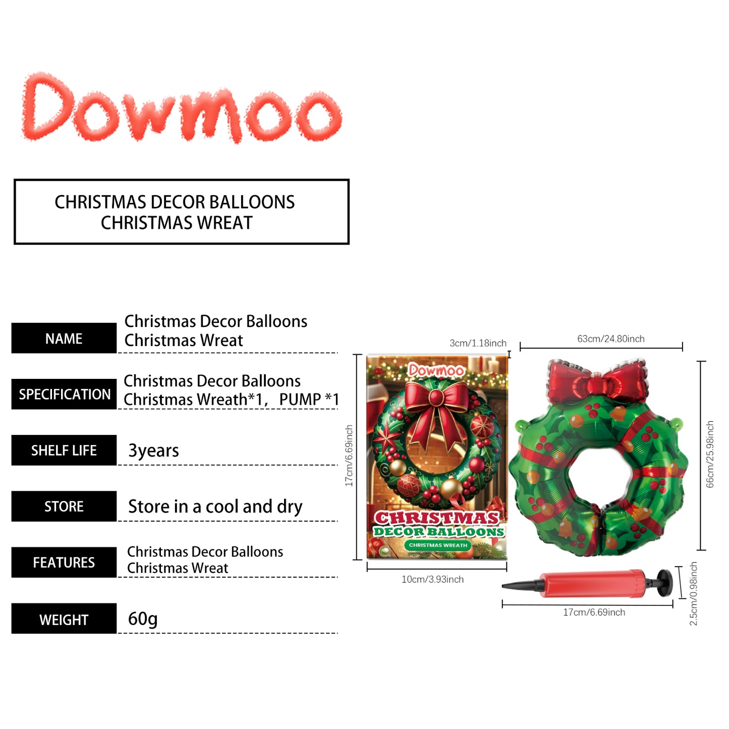 Downoo Christmas Balloons Set - Self-Sealing Santa, Reindeer, Tree Decorations for Party Supplies | Leak-Proof, Durable Nylon Foil for Indoor Outdoor Holiday Decor