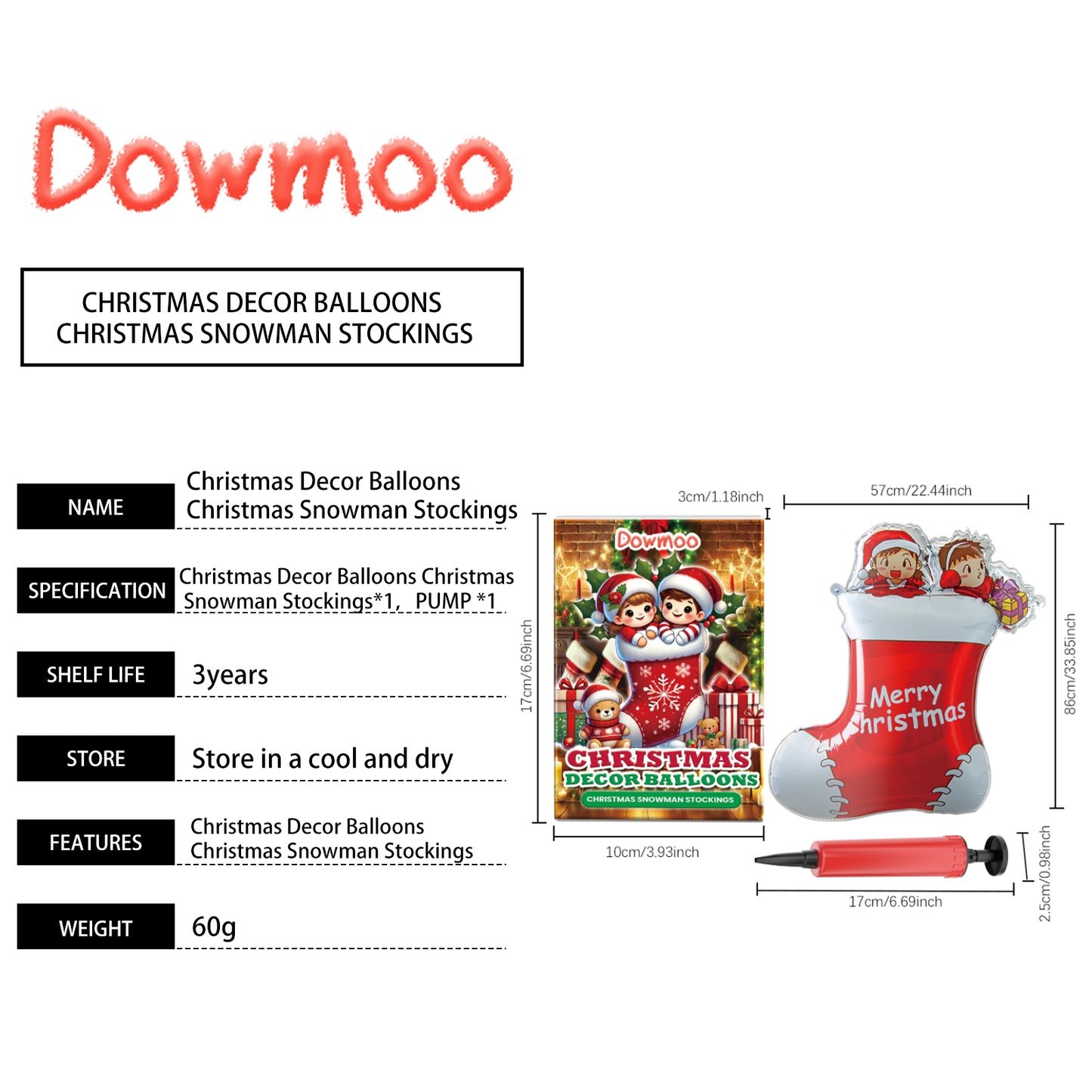 Downoo Christmas Balloons Set - Self-Sealing Santa, Reindeer, Tree Decorations for Party Supplies | Leak-Proof, Durable Nylon Foil for Indoor Outdoor Holiday Decor