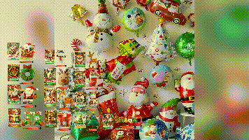 Downoo Christmas Balloons Set - Self-Sealing Santa, Reindeer, Tree Decorations for Party Supplies | Leak-Proof, Durable Nylon Foil for Indoor Outdoor Holiday Decor