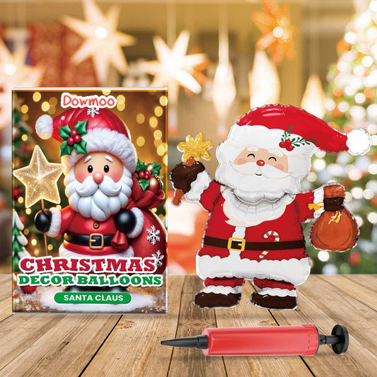 Downoo Christmas Balloons Set - Self-Sealing Santa, Reindeer, Tree Decorations for Party Supplies | Leak-Proof, Durable Nylon Foil for Indoor Outdoor Holiday Decor