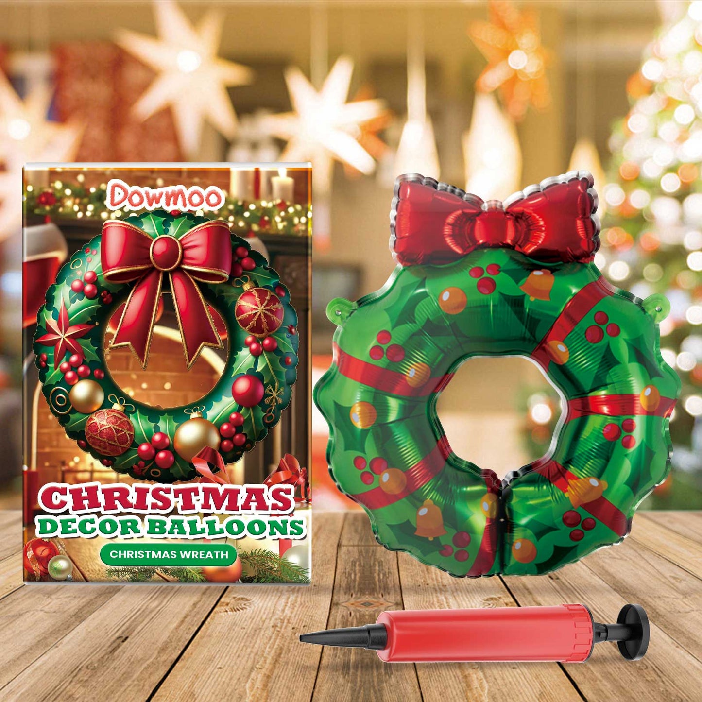 Downoo Christmas Balloons Set - Self-Sealing Santa, Reindeer, Tree Decorations for Party Supplies | Leak-Proof, Durable Nylon Foil for Indoor Outdoor Holiday Decor