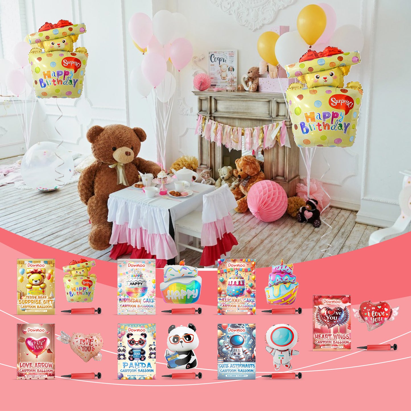 Dowmoo Romantic Balloon Garland Kit - Valentine's Day Proposal, Wedding, Anniversary, Birthday Party Decorations