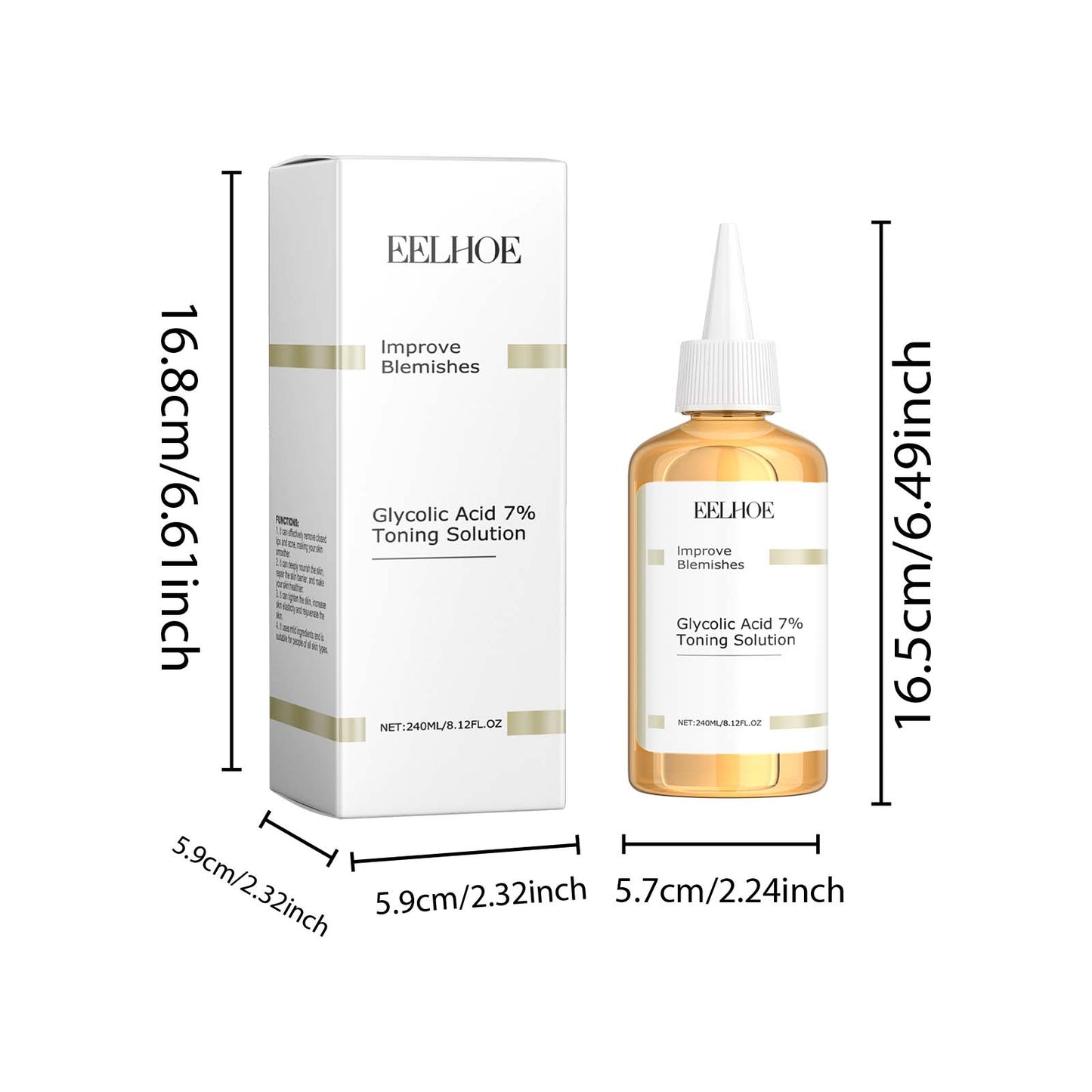EELHOE Glycolic Acid 7% Toner - Anti-Acne Exfoliating Toner, Gently Fights Blemishes & Clogged Pores, Brightening & Hydrating for All Skin Types
