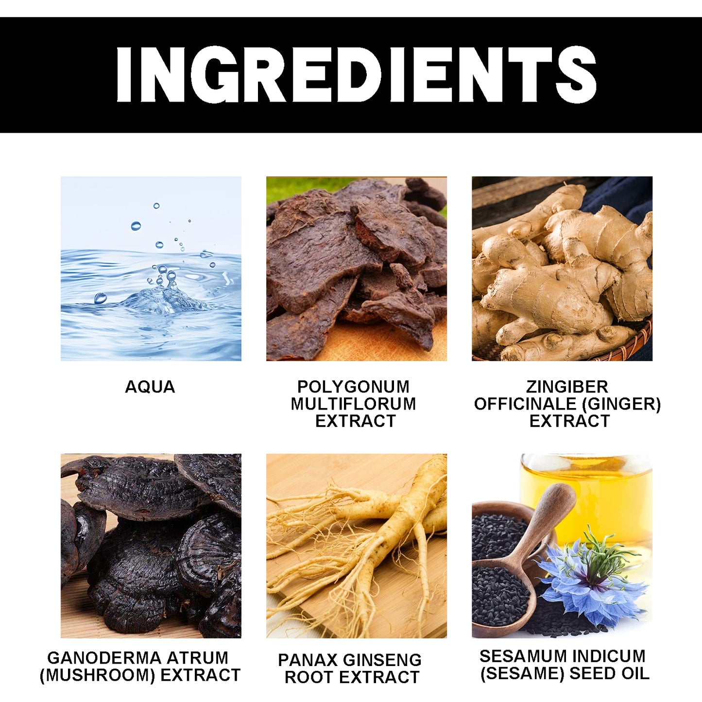EELHOE Natural Plant-Based Gray Hair Covering Shampoo - Instant White Hair Coverage, Damage Repair with Fo-Ti, Ginseng & Reishi Extracts