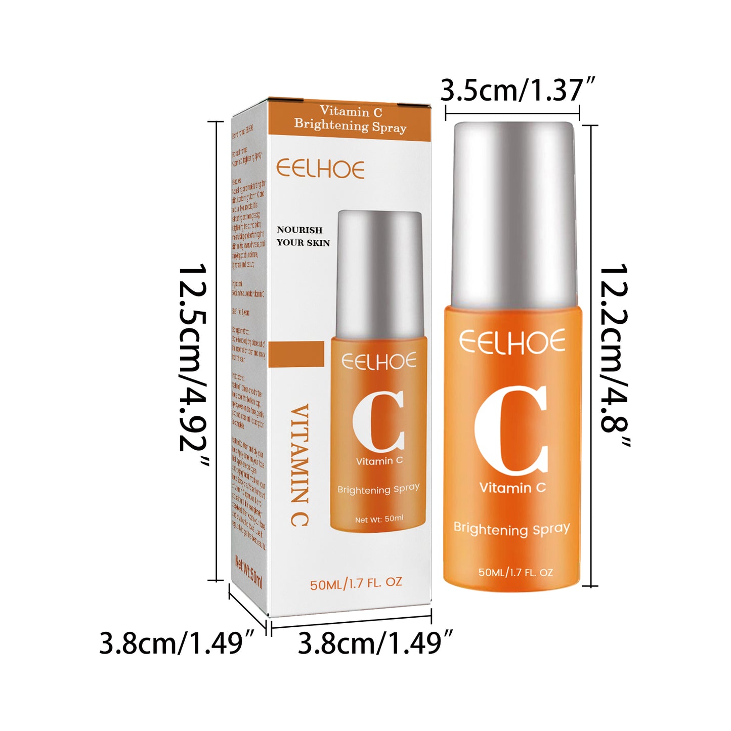 EELHOE Vitamin C & Hyaluronic Acid Hydrating Face Spray - Daily Moisturizer for Skin Brightening, Smoothness and Revitalization