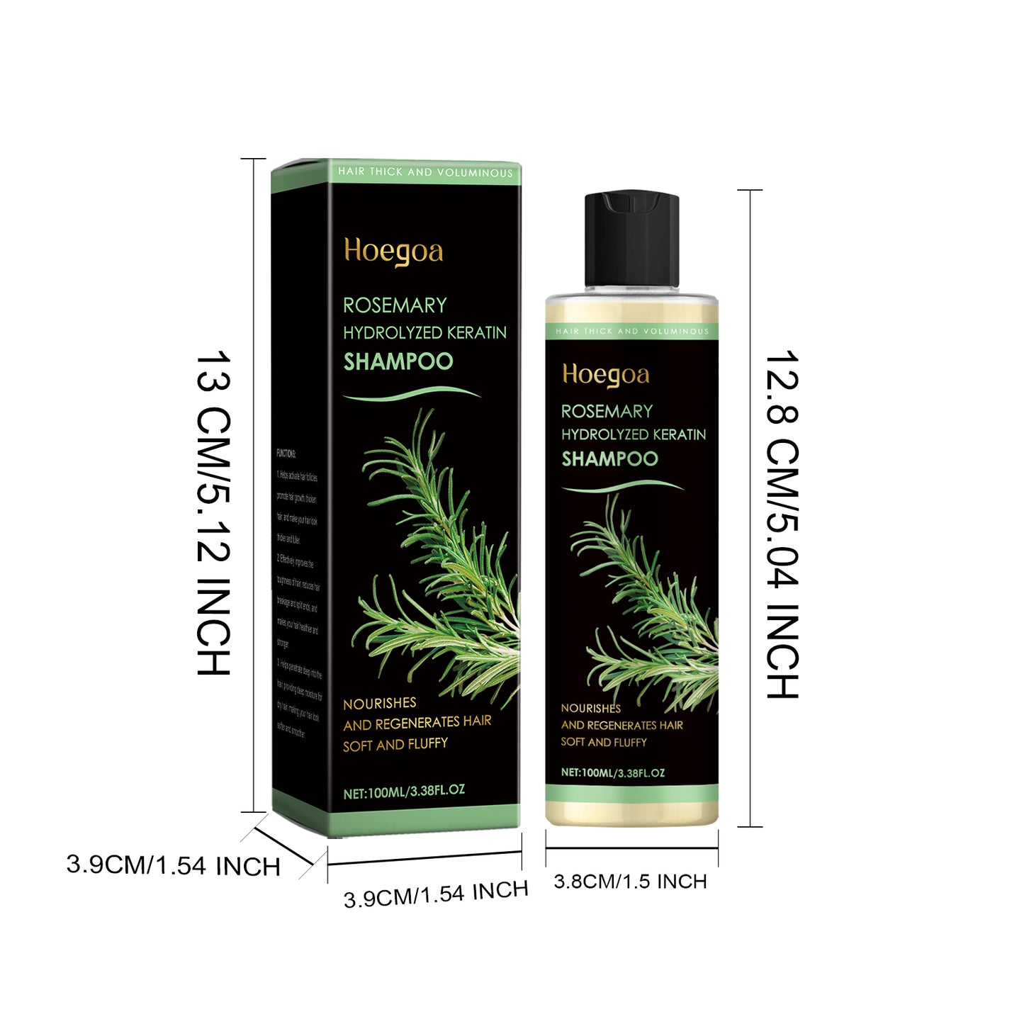 HOEGOA Rosemary Thickening Shampoo - For Hair Growth, Strength & Volume | Moisturizes Thin, Weak Hair