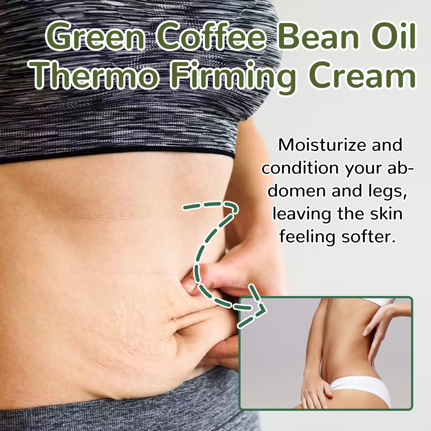 OceAura Green Coffee Bean Oil Firming Cream - Intensely Hydrating, Tightening & Smoothing Body Lotion for Soft, Supple Skin