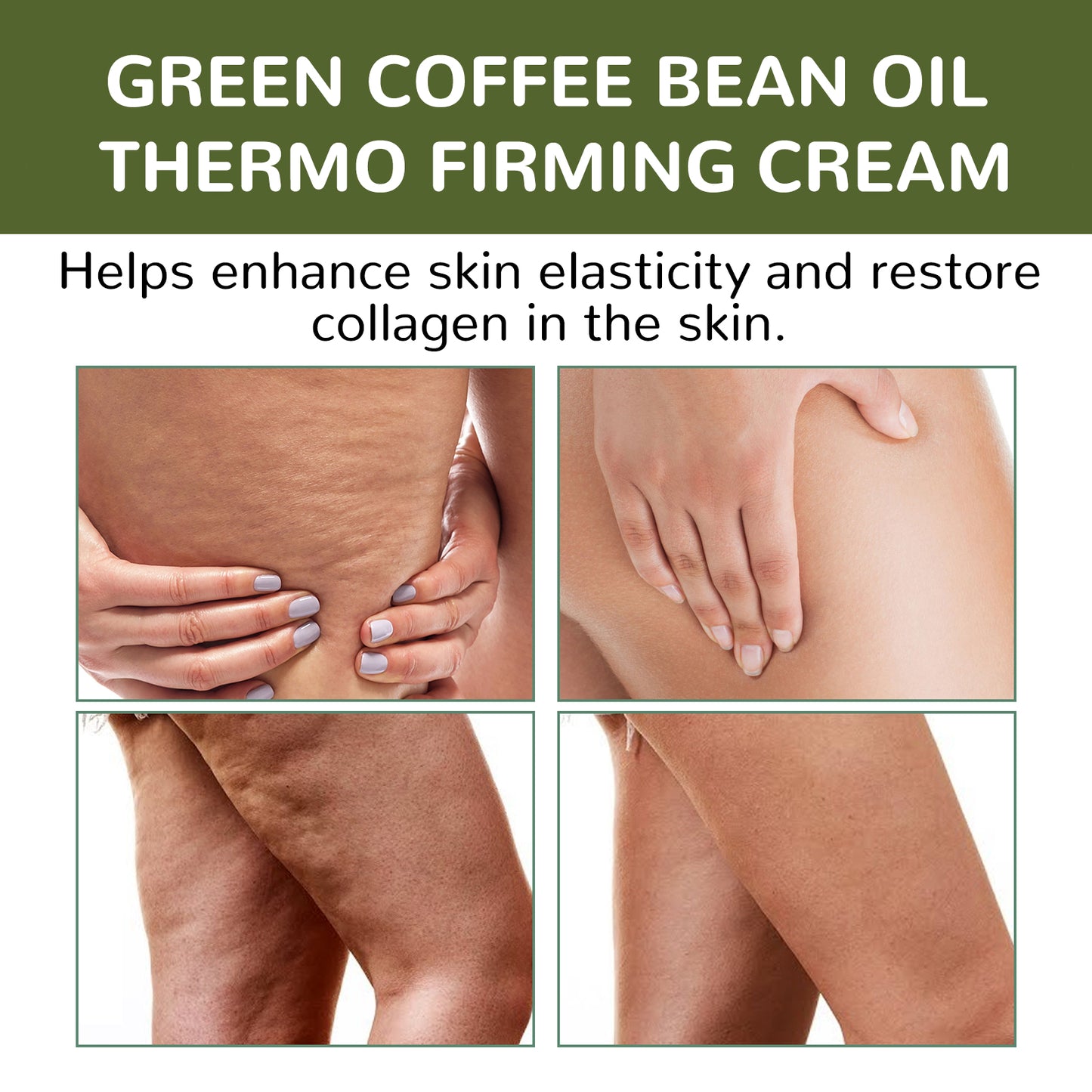OceAura Green Coffee Bean Oil Firming Cream - Intensely Hydrating, Tightening & Smoothing Body Lotion for Soft, Supple Skin