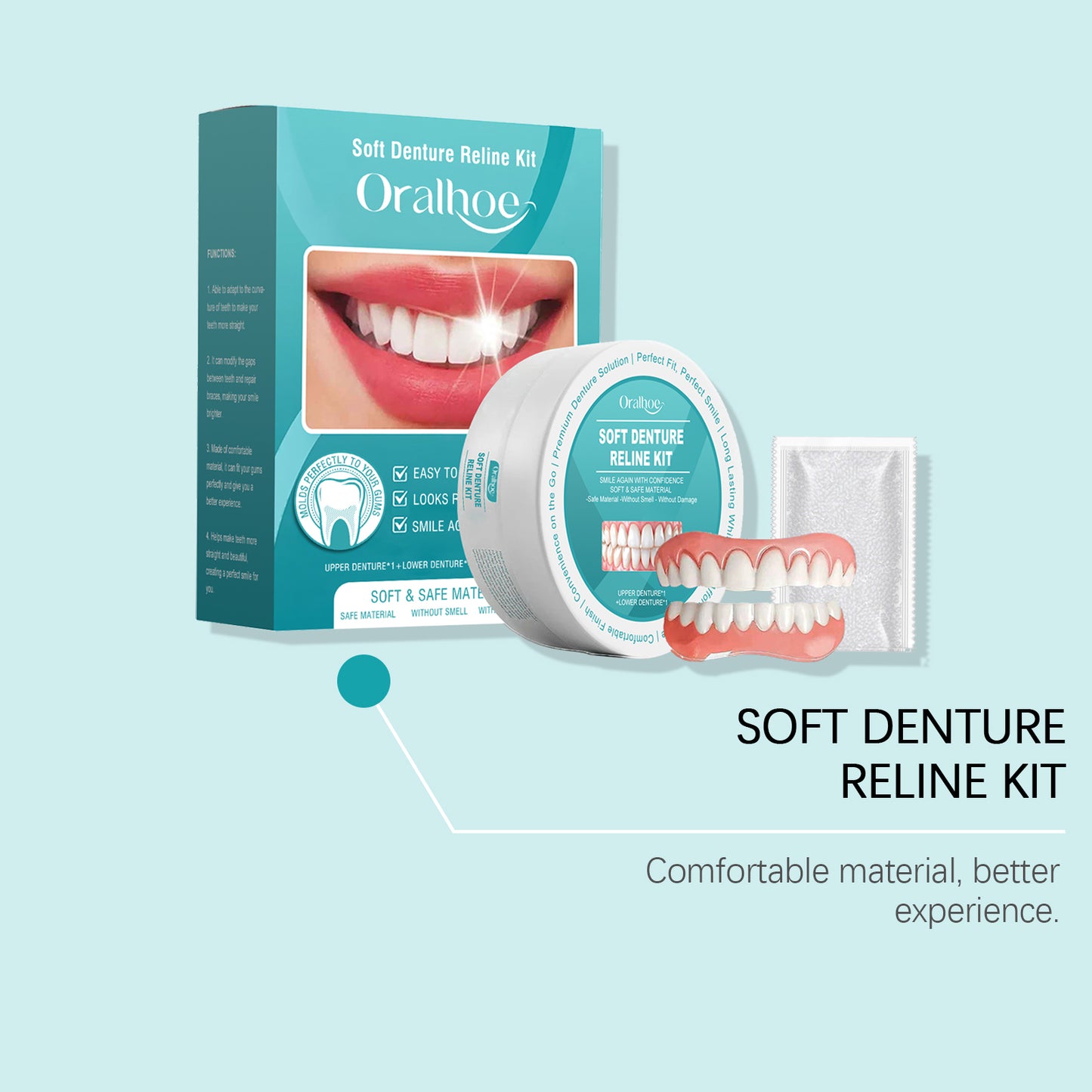Oralhoe Temporary Cosmetic Tooth Cover - Smile Enhancer for Special Occasions, Non-Permanent, Fits Over Existing Teeth
