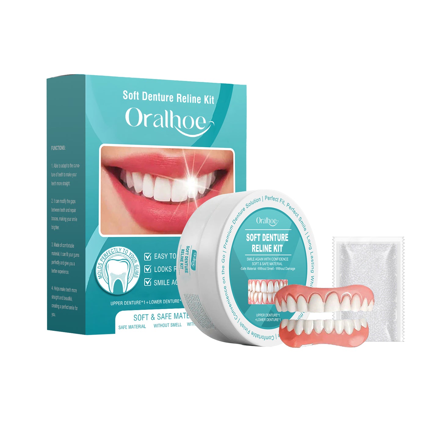 Oralhoe Temporary Cosmetic Tooth Cover - Smile Enhancer for Special Occasions, Non-Permanent, Fits Over Existing Teeth