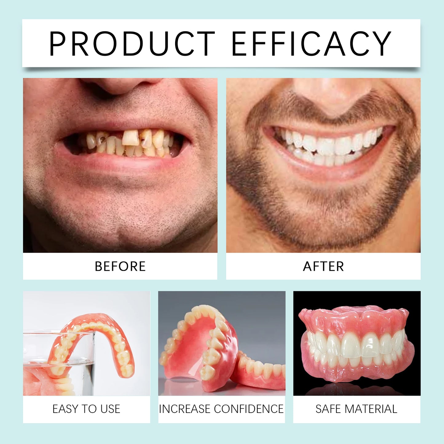 Oralhoe Temporary Cosmetic Tooth Cover - Smile Enhancer for Special Occasions, Non-Permanent, Fits Over Existing Teeth