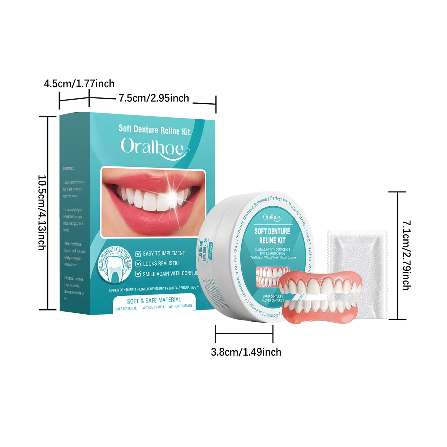Oralhoe Temporary Cosmetic Tooth Cover - Smile Enhancer for Special Occasions, Non-Permanent, Fits Over Existing Teeth