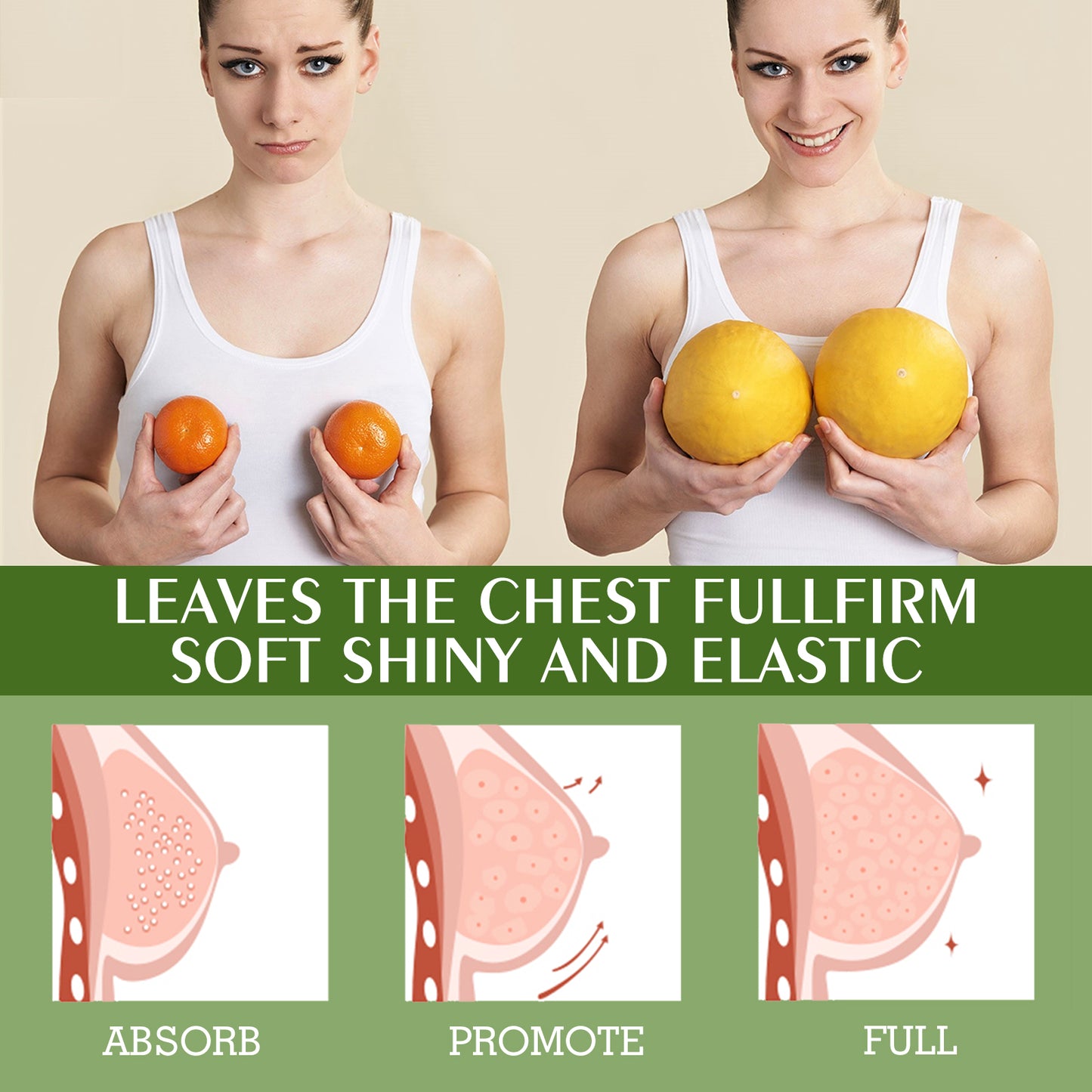 OUHOE Firming & Smoothing Bust Cream - Hydrating Body Cream for Chest Area, Temporary Tightening Feel, with Papaya Extract
