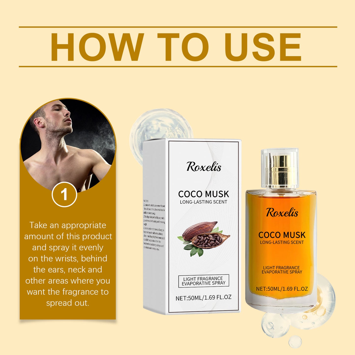 Roxelis Signature Men's Cologne - Woody Cocoa Scent, Long-Lasting Fragrance, Day to Night Wear