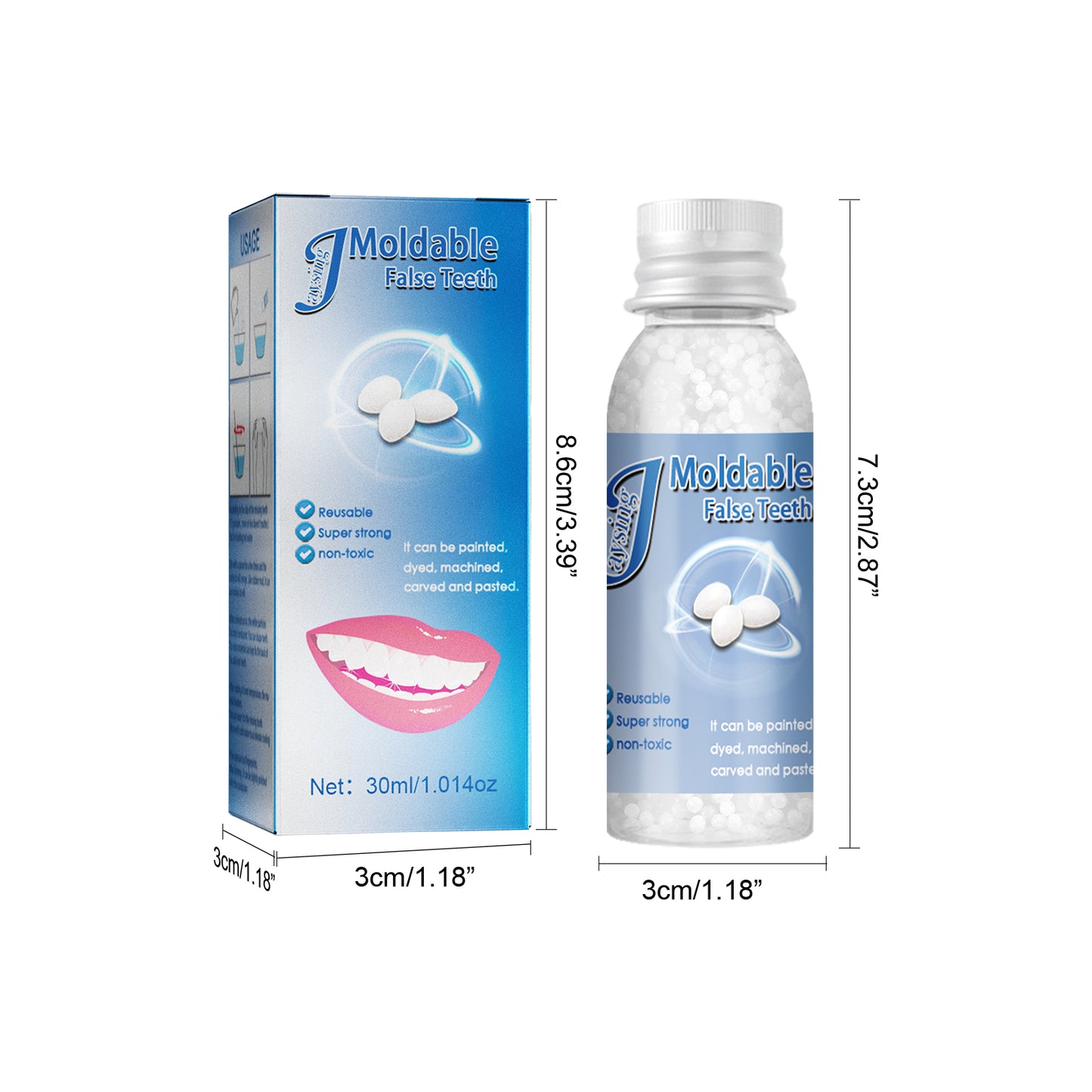 Jaysuing Temporary Tooth Repair Kit - Moldable Filling & Cap for Lost Fillings or Chipped Teeth, Dental Emergency Kit, Cosmetic Use